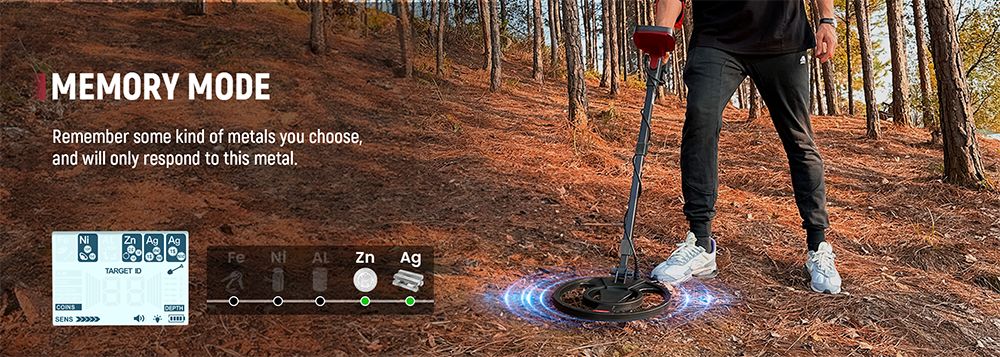 KAIWEETS EXPLORER X I Metal Detector, 6 Detection Modes, LCD Screen, Adjustable Long Stem, IP68 Waterproof Coil