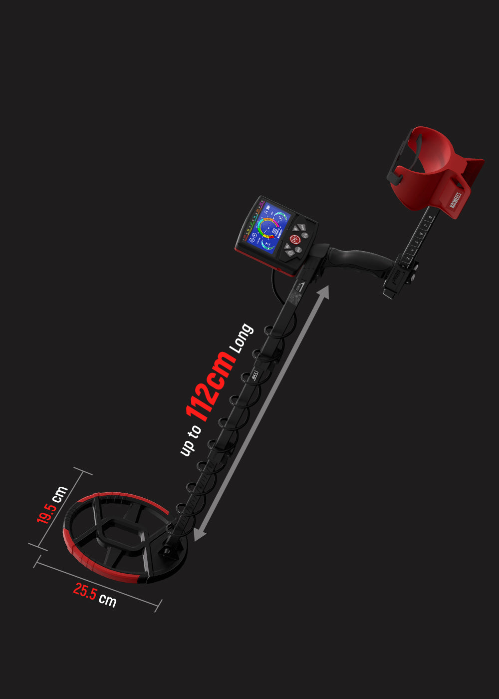 KAIWEETS EXPLORER X II Metal Detector, 4 Detection Modes, LCD Screen, Adjustable Long Stem, IP68 Waterproof Coil