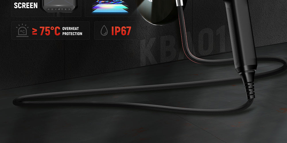 KAIWEETS KBA01 Two-Way Articulating Borescope, 210° Rotatable Camera, 8 LED Lights, 4.3inch Display, 1920*1080P, IP67 Waterproof