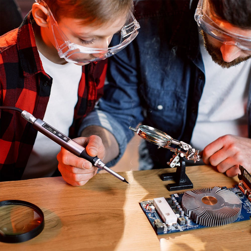 KAIWEETS KETS02 Intelligentes digitales Lötkolben-Set, 9-20 V Betriebsspannung, präzise Temperaturregelung, Schlafmodus, Kindersicherung, OLED-Display