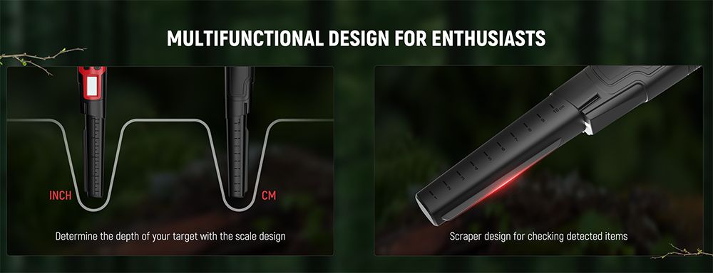 KAIWEETS PREC-POINTER I Metal Detector Pinpointer, 360° Detection, IP68 Waterproof, LCD Screen & Flashlight, 3 Alert Modes