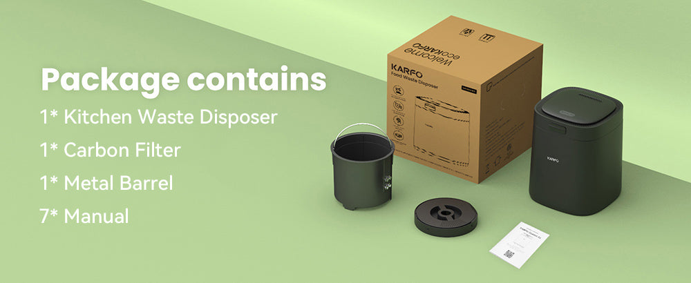 karfo UF006-EC Compostador de Cocina, Capacidad de 2.5L, Funcionamiento Automático con un Solo Botón, Convierte los Residuos de Alimentos en Fertilizante para Plantas, Blanco