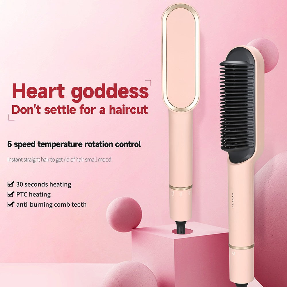 Peine Alisador de Pelo KSKIN KD380A, Control de Temperatura de 5 Niveles, Rosa