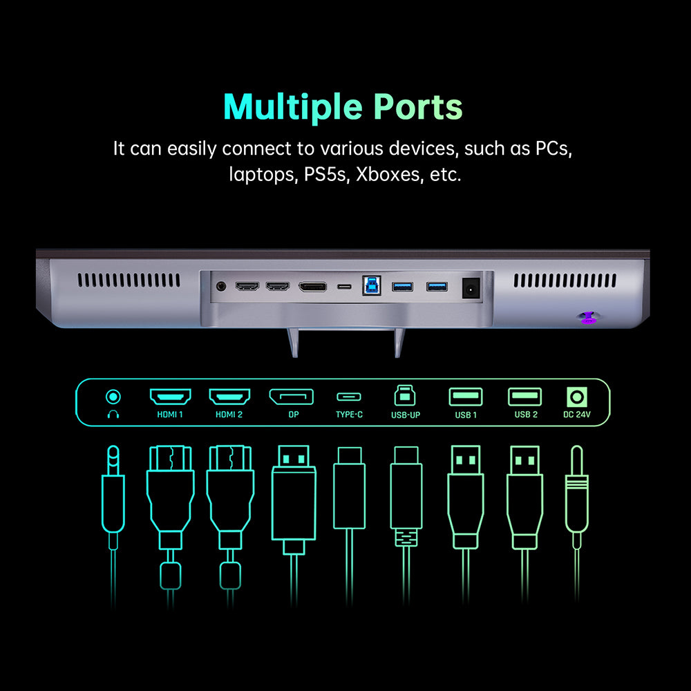 KTC G27P6 27-inch LG OLED Gaming Monitor, 2560x1440 16:9 240Hz Refresh Rate, 1500000:1 Constrast Ratio, 136% sRGB HDR10 0.03ms GTG Response Time, Low Blue FreeSync&amp;G-Sync, 3xUSB3.0 2xHDMI2.0 DP1.4 Type-C, Built-in Speakers KVM 65W Reverse Charge VESA