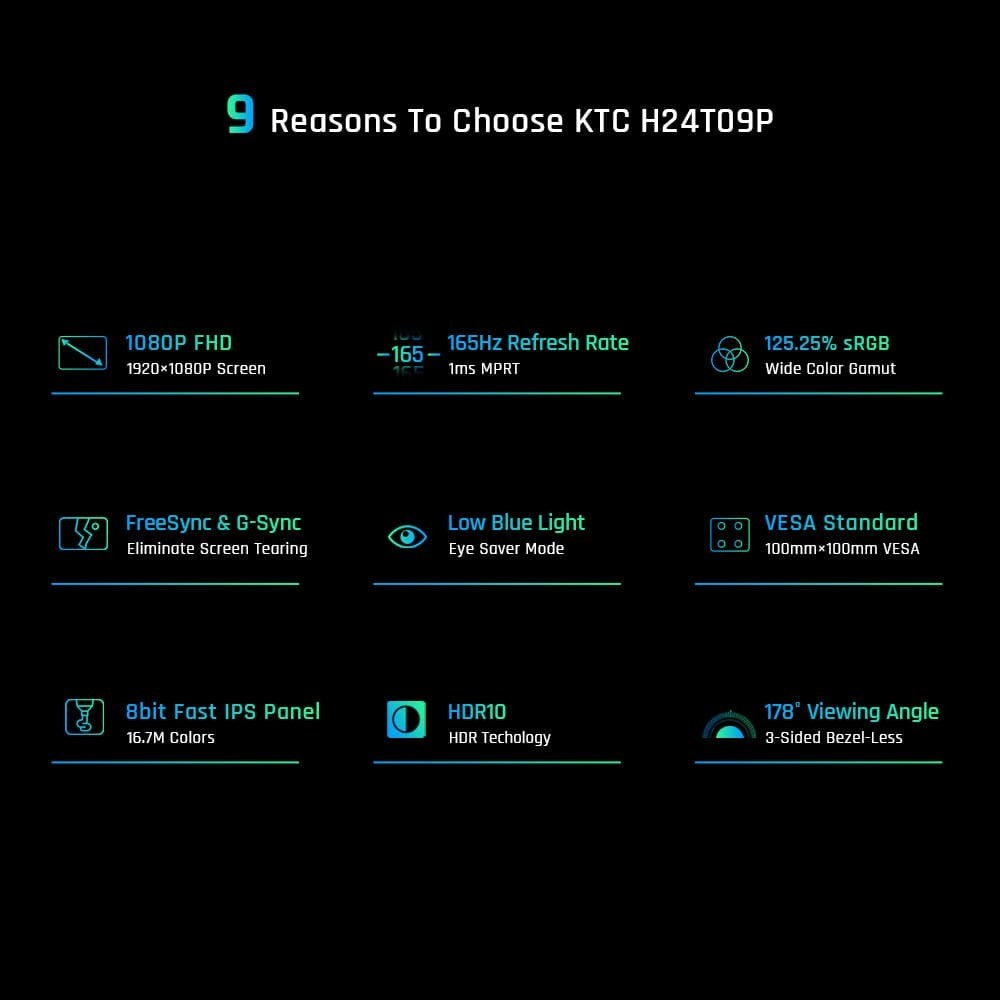 KTC H24T09P Gaming Monitor 24in 1920x1080 165Hz