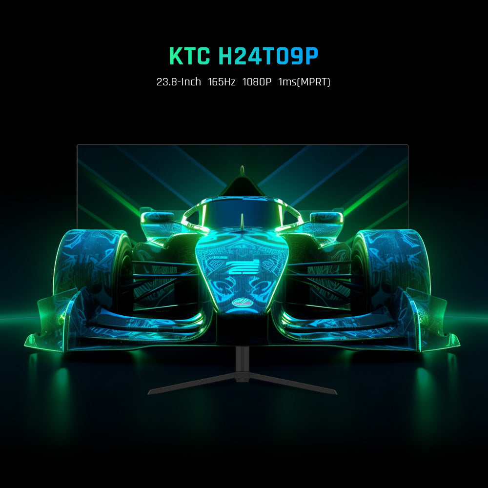 KTC H24T09P Gaming Monitor, 24 Inch 1920x1080 16:9 FHD 165Hz ELED Fast IPS Panel Screen, HDR10 1ms MPRT Response Time Low-blue Compatible with FreeSync G-Sync, 2xHDMI2.0 2xDP1.2 Audio VESA Displayer