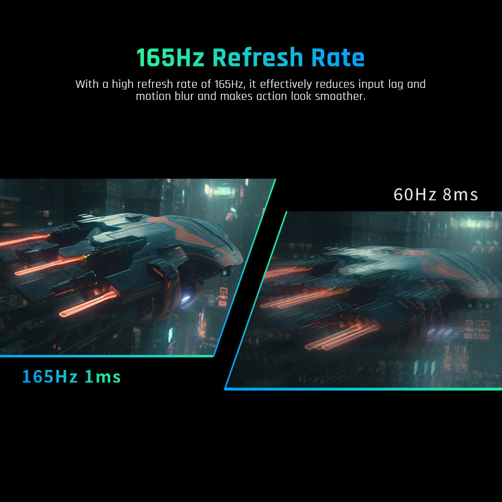 KTC H24T09P Gaming Monitor, 24 Inch 1920x1080 16:9 FHD 165Hz ELED Fast IPS Panel Screen, HDR10 1ms MPRT Response Time Low-blue Compatible with FreeSync G-Sync, 2xHDMI2.0 2xDP1.2 Audio VESA Displayer