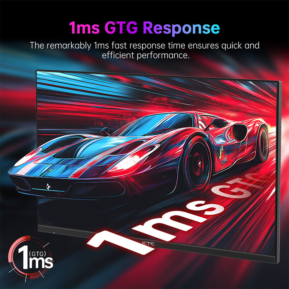 KTC H27E22P Gaming Monitor, 27 inch 1920*1080 FHD FAST VA Panel, 4000:1 Contrast Ratio, 280Hz High Refresh, 1ms GTG Response Time, FreeSync & G-Sync, HDR10, Low Blue Light & Flicker-Free, 2*HDMI 2.0, 1*DP 1.4, 1*USB 2.0, 1*Earphone