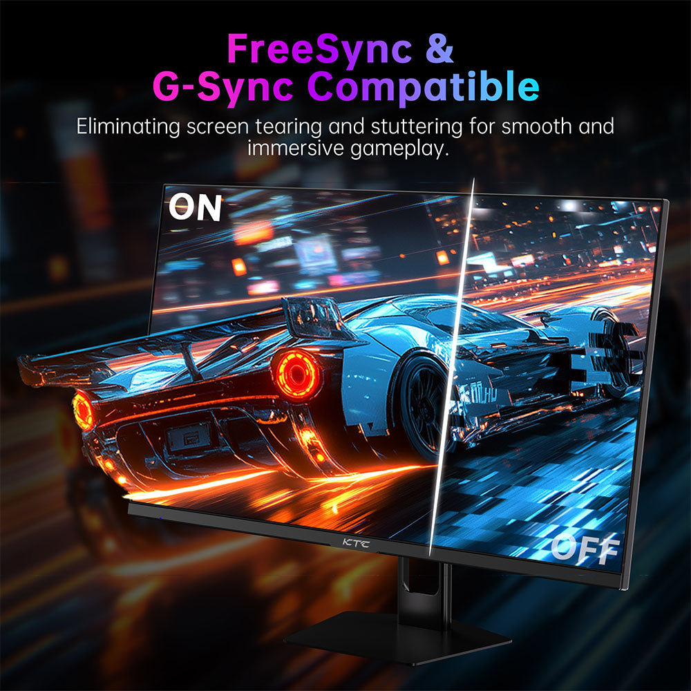 KTC H27E22P Gaming Monitor, 27 inch 1920*1080 FHD FAST VA Panel, 4000:1 Contrast Ratio, 280Hz High Refresh, 1ms GTG Response Time, FreeSync & G-Sync, HDR10, Low Blue Light & Flicker-Free, 2*HDMI 2.0, 1*DP 1.4, 1*USB 2.0, 1*Earphone