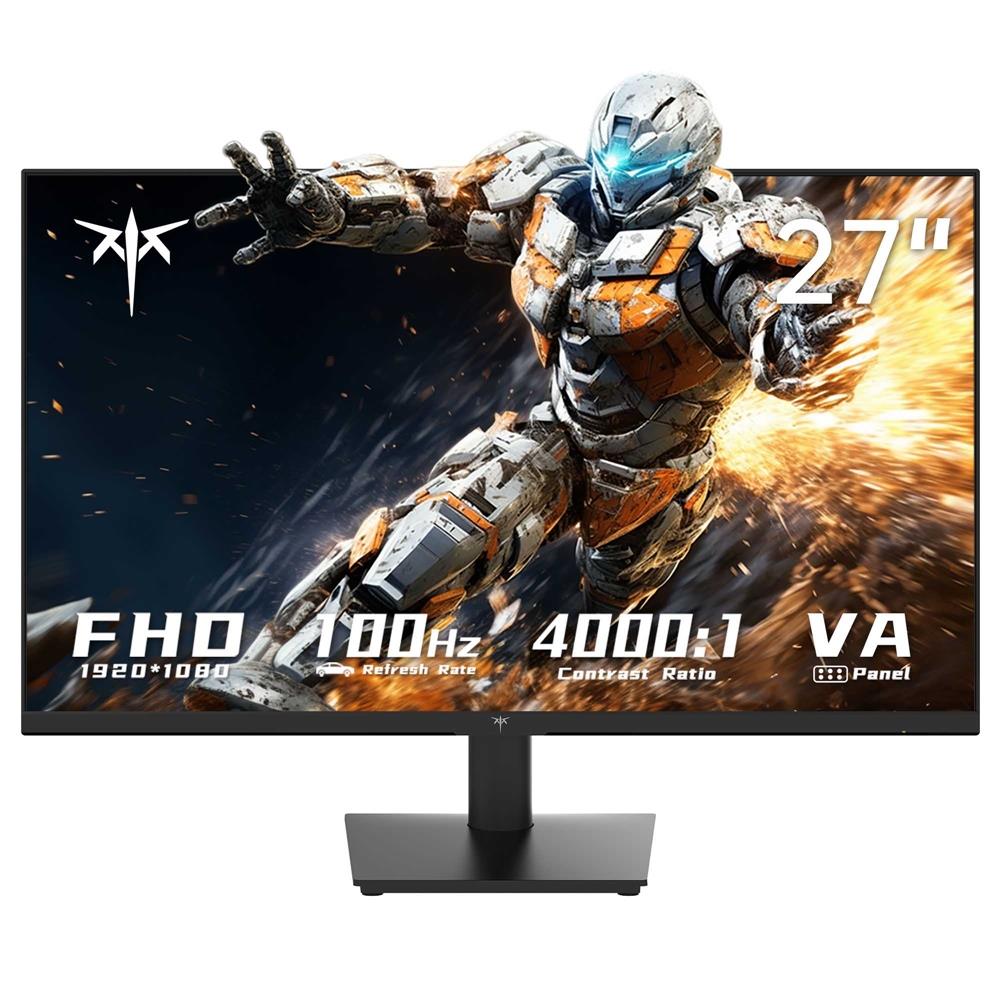 KTC H27V13 27-inch Gaming Monitor, 1920x1080 FHD 16:9 VA Panel, 100Hz Refresh Rate, 4000:1 Contrast Ratio, 106% sRGB HDR10 8ms Response Time, Low Blue Light, FreeSync &amp; G-Sync Compatible, HDMI VGA Audio Out, VESA Wall Mount Tilt Adjustment Displayer