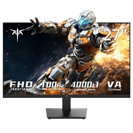 KTC H27V13 27-inch Gaming Monitor, 1920x1080 FHD 16:9 VA Panel, 100Hz Refresh Rate, 4000:1 Contrast Ratio, 106% sRGB HDR10 8ms Response Time, Low Blue Light, FreeSync &amp; G-Sync Compatible, HDMI VGA Audio Out, VESA Wall Mount Tilt Adjustment Displayer