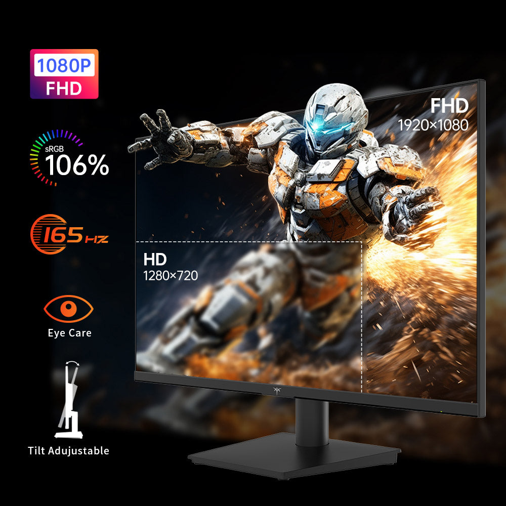 KTC H27V13 27-inch Gaming Monitor, 1920x1080 FHD 16:9 VA Panel, 100Hz Refresh Rate, 4000:1 Contrast Ratio, 106% sRGB HDR10 8ms Response Time, Low Blue Light, FreeSync &amp; G-Sync Compatible, HDMI VGA Audio Out, VESA Wall Mount Tilt Adjustment Displayer
