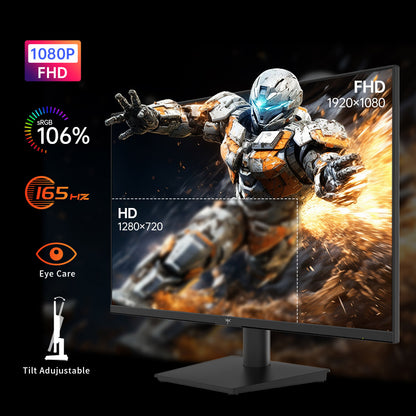 KTC H27V13 27-inch Gaming Monitor, 1920x1080 FHD 16:9 VA Panel, 100Hz Refresh Rate, 4000:1 Contrast Ratio, 106% sRGB HDR10 8ms Response Time, Low Blue Light, FreeSync &amp; G-Sync Compatible, HDMI VGA Audio Out, VESA Wall Mount Tilt Adjustment Displayer