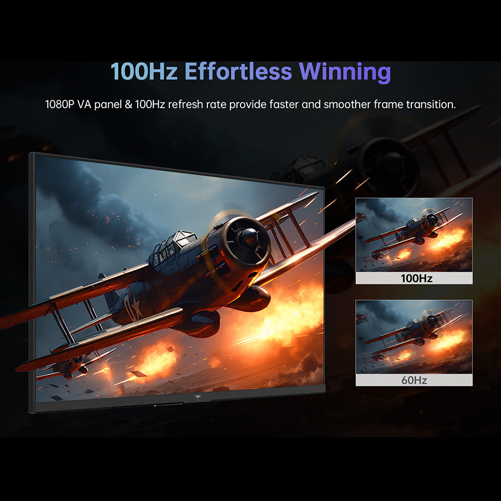 KTC H27V13 27-inch Gaming Monitor, 1920x1080 FHD 16:9 VA Panel, 100Hz Refresh Rate, 4000:1 Contrast Ratio, 106% sRGB HDR10 8ms Response Time, Low Blue Light, FreeSync &amp; G-Sync Compatible, HDMI VGA Audio Out, VESA Wall Mount Tilt Adjustment Displayer