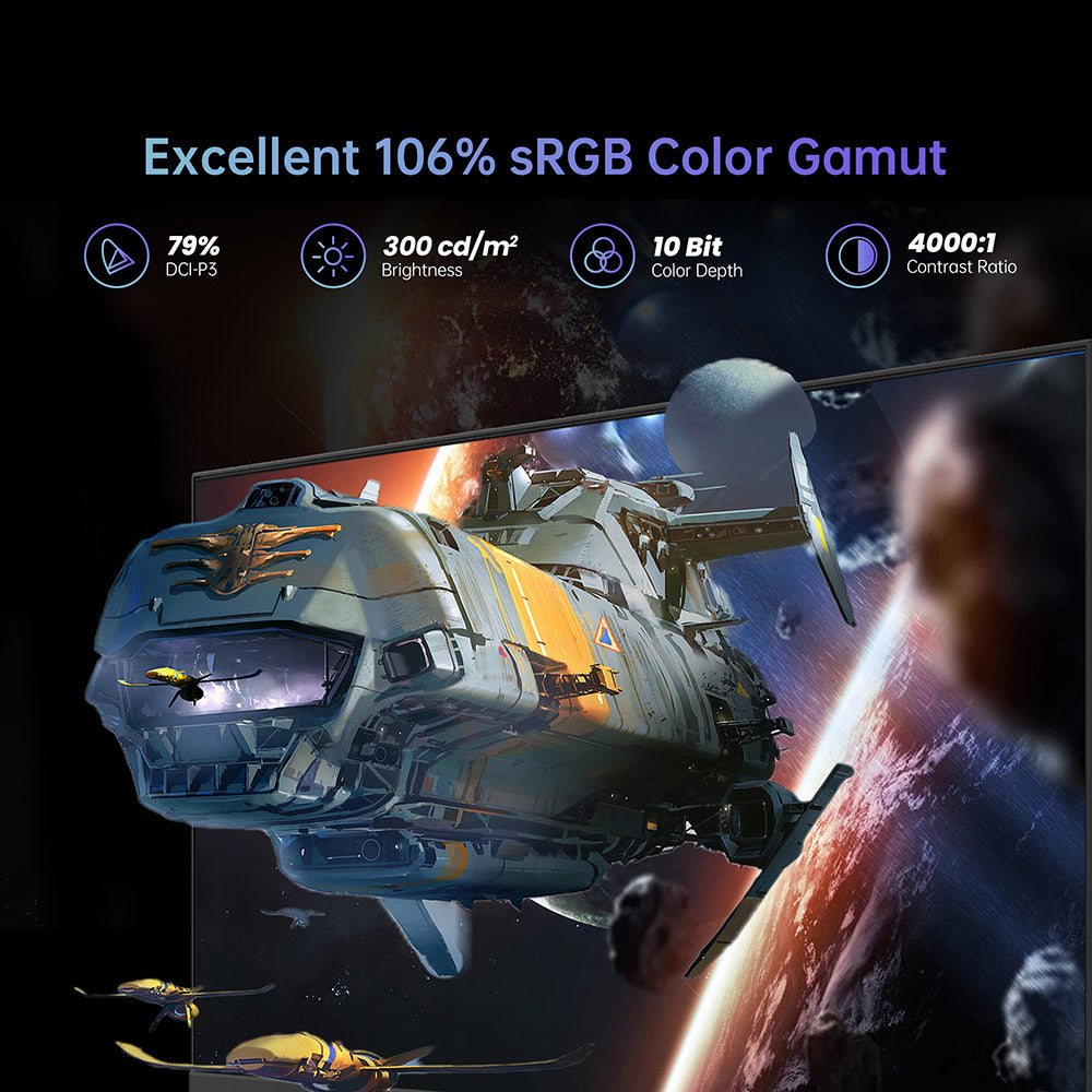 KTC H27V13 27-inch Gaming Monitor, 1920x1080 FHD 16:9 VA Panel, 100Hz Refresh Rate, 4000:1 Contrast Ratio, 106% sRGB HDR10 8ms Response Time, Low Blue Light, FreeSync &amp; G-Sync Compatible, HDMI VGA Audio Out, VESA Wall Mount Tilt Adjustment Displayer