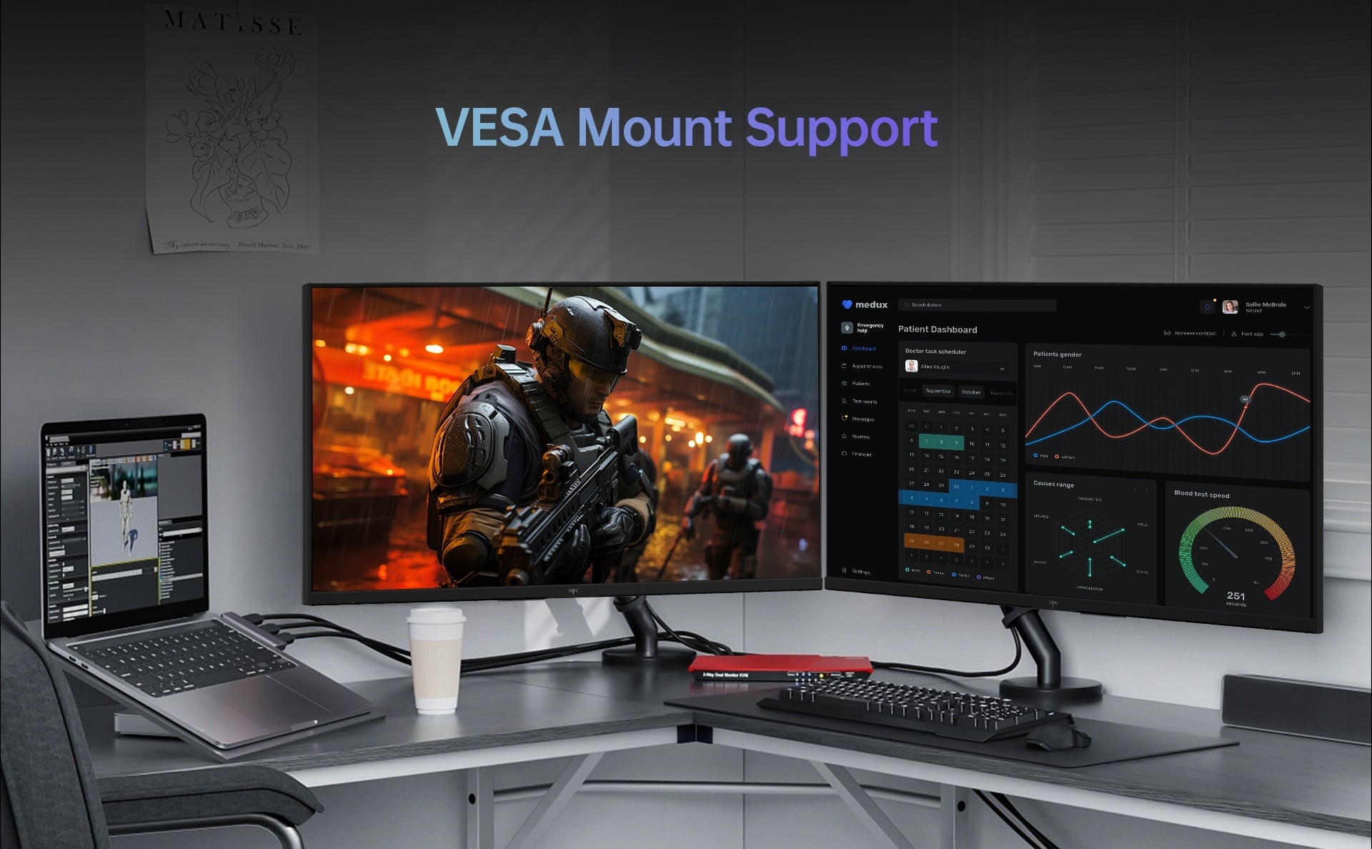 KTC H27V13 27-inch Gaming Monitor 100Hz 1920 x 1080 10 Bit 106% sRGB AdaptiveSync VESA Wall Mount Tilt Adjustment