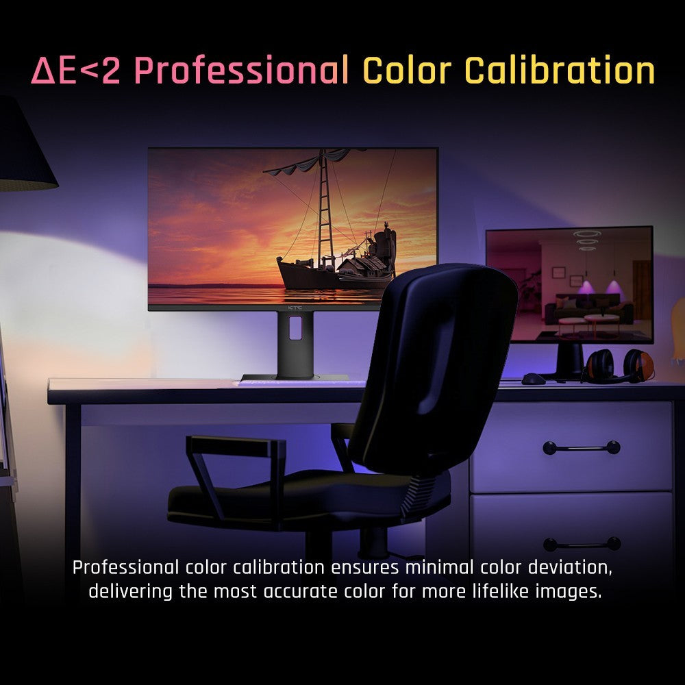 KTC M27T20 27 inch Mini-LED Gaming Monitor, 2560x1440 2K QHD 165Hz HVA 1ms MPRT Response Time Quantum Dot Tech HDR 1000, Compatible with FreeSync G-Sync, Built-in Speakers Ambient Light, USB3.0 UpStream 2xHDMI2.0 DP1.4 90W Type-C Audio KVM Wall Mount