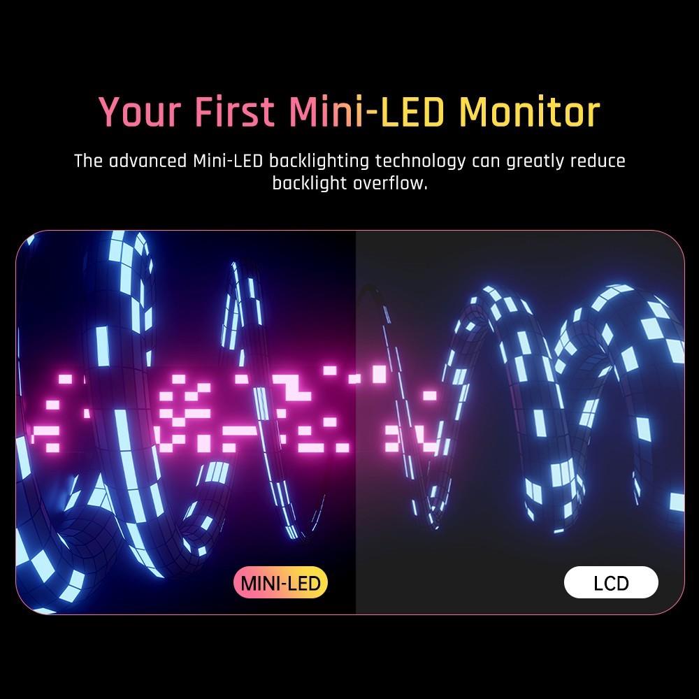 KTC M27T20 27 inch Mini-LED Gaming Monitor, 2560x1440 2K QHD 165Hz HVA 1ms MPRT Response Time Quantum Dot Tech HDR 1000, Compatible with FreeSync G-Sync, Built-in Speakers Ambient Light, USB3.0 UpStream 2xHDMI2.0 DP1.4 90W Type-C Audio KVM Wall Mount