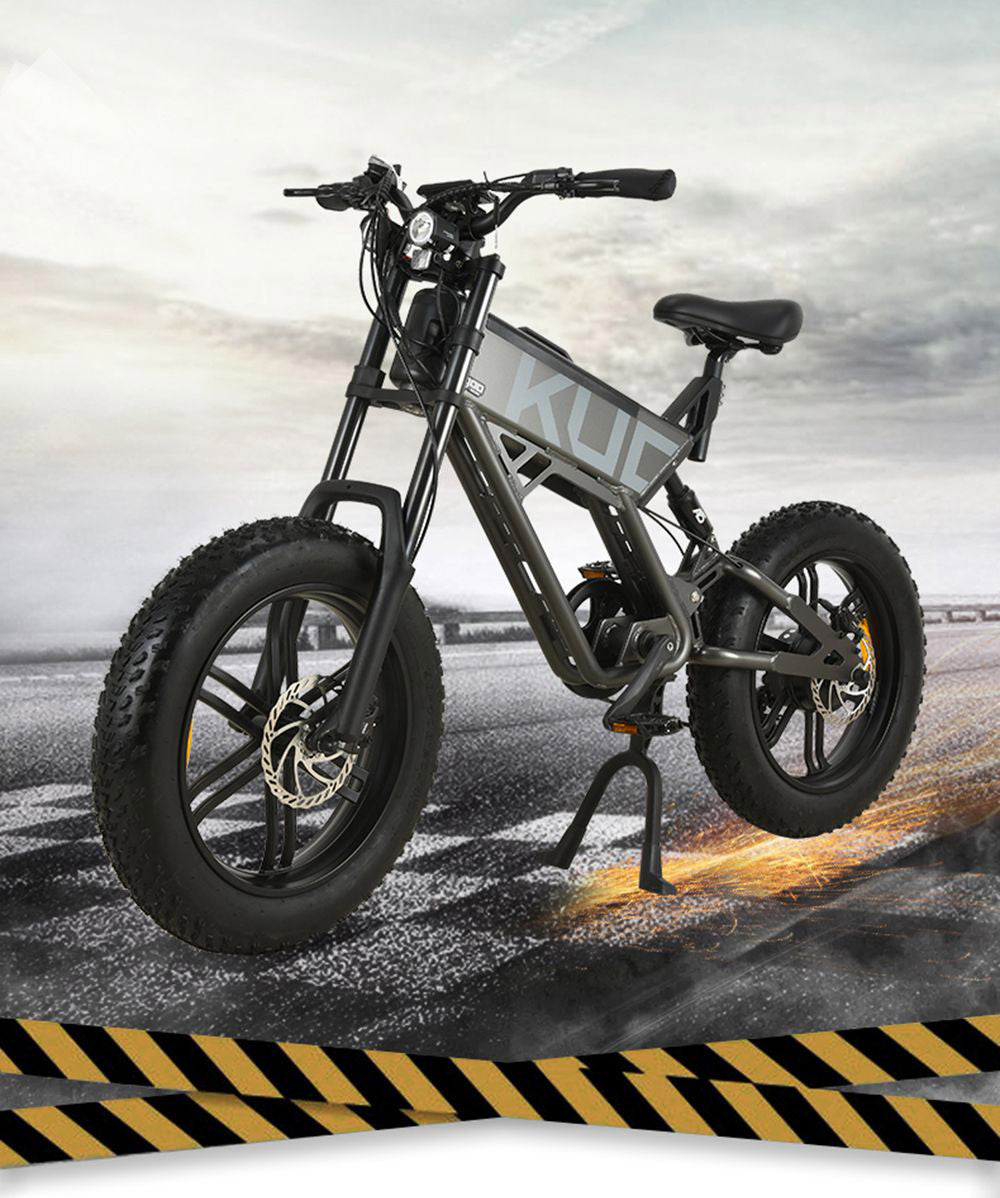 KUGOO T01 Electric Bicycle 48V 500W Motor 13Ah Battery 20X4.0 inch Hydraulic Brakes 50-65KM Mileage 150KG Load - Black