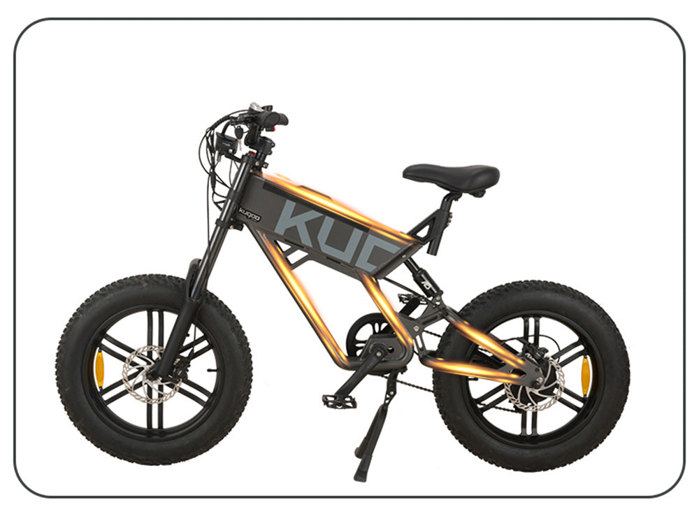KUGOO T01 Electric Bicycle 48V 500W Motor 13Ah Battery 20X4.0 inch Hydraulic Brakes 50-65KM Mileage 150KG Load - Black