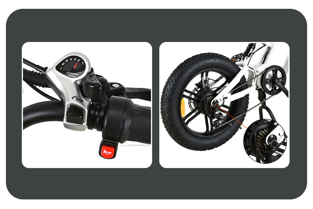 KUGOO T01 Electric Bicycle 48V 500W Motor 13Ah Battery 20X4.0 inch Hydraulic Brakes 50-65KM Mileage 150KG Load - Black