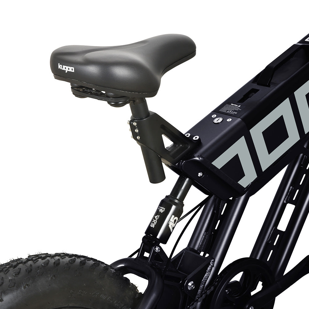 KUGOO T01 Electric Bicycle 48V 500W Motor 13Ah Battery 20*4.0 Inch Fat Tires 38Km/h Max Speed Shimano 7-Speed Gears Hydraulic Brakes 50-65KM Mileage 150KG Load Electric Mountain Bike - Black