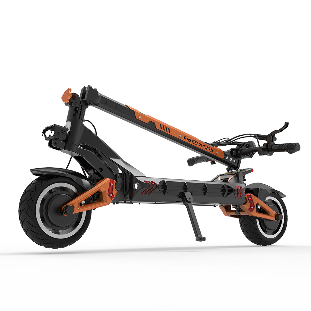 Patinete eléctrico todoterreno KuKirin G3 Pro 2024, versión con motor de 1200 W*2, neumáticos de 10 pulgadas, batería extraíble de 52 V y 23,2 Ah, autonomía de 80 km, velocidad máxima de 65 km/h, sistema de doble amortiguación hidráulica, resistencia al agua IP54 y doble freno hidráulico.