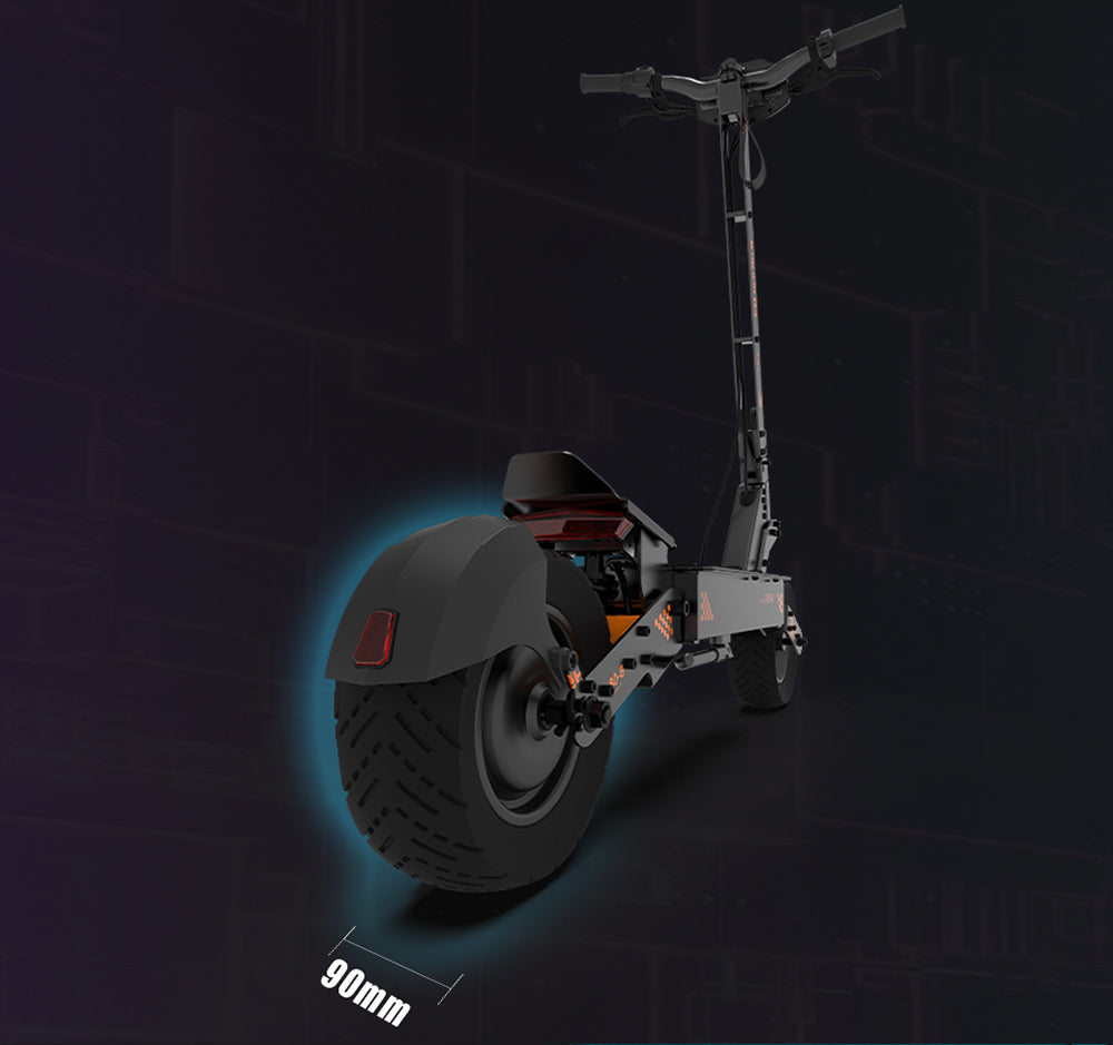 Patinete eléctrico todoterreno KuKirin G4 con motor de 2000 W, batería de 60 V y 20 Ah, autonomía máxima de 75 km, velocidad máxima de 70 km/h, neumáticos de vacío de 11 pulgadas, intermitentes - Negro