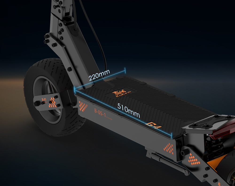 Patinete eléctrico todoterreno KuKirin G4 con motor de 2000 W, batería de 60 V y 20 Ah, autonomía máxima de 75 km, velocidad máxima de 70 km/h, neumáticos de vacío de 11 pulgadas, intermitentes - Negro