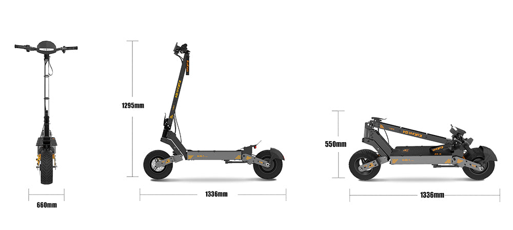 Patinete eléctrico todoterreno KuKirin G4 con motor de 2000 W, batería de 60 V y 20 Ah, autonomía máxima de 75 km, velocidad máxima de 70 km/h, neumáticos de vacío de 11 pulgadas, intermitentes - Negro