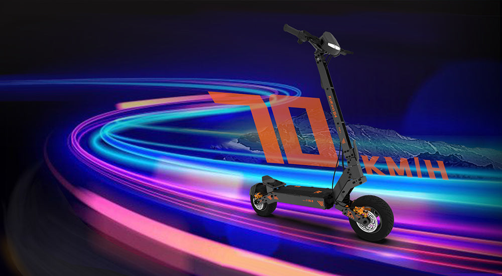 Patinete eléctrico todoterreno KuKirin G4 con motor de 2000 W, batería de 60 V y 20 Ah, autonomía máxima de 75 km, velocidad máxima de 70 km/h, neumáticos de vacío de 11 pulgadas, intermitentes - Negro