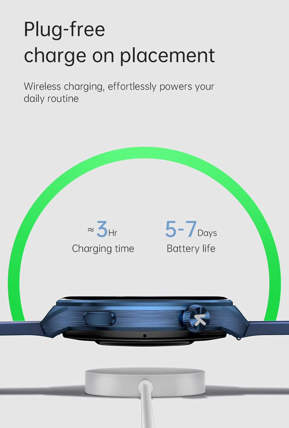 KUMI GW6 Smartwatch, 1.43-inch AMOLED HD Screen, Al Voice Function, Sleep Heart Rate Monitoring, Bluetooth Calling - Black