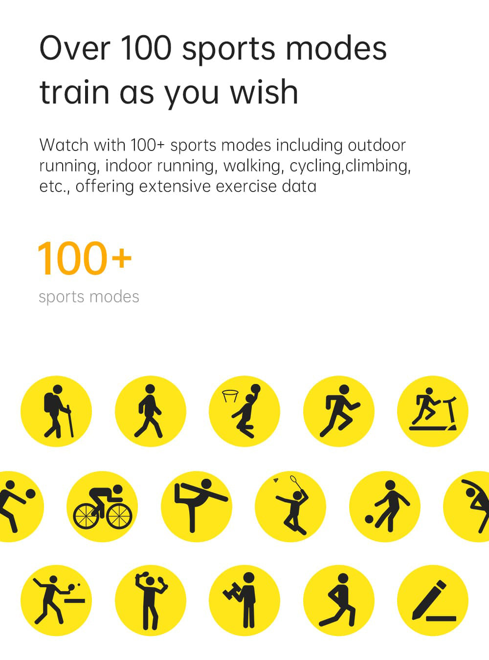 KUMI KU7 Smartwatch, 1.96'' AMOLED Screen, Bluetooth Calling, Health Monitoring, Stock Market Information, 100 Sports Modes - Black