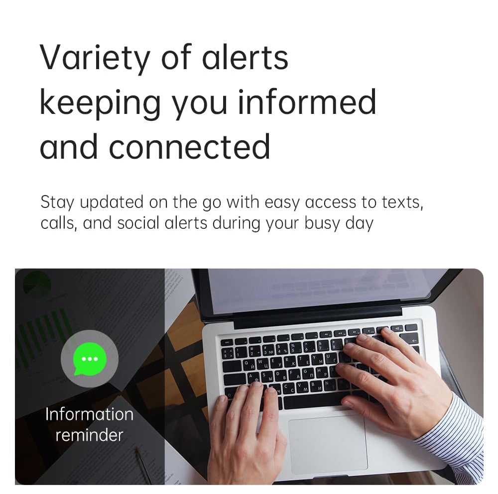 KUMI KU7 Smartwatch, 1.96'' AMOLED Screen, Bluetooth Calling, Health Monitoring, Stock Market Information, 100 Sports Modes - Black