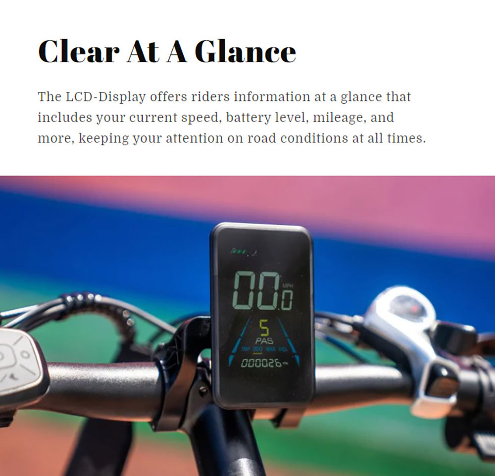 Bicicleta eléctrica LAIFOOK Cityfun S, motor sin escobillas de 250 W, batería de 48 V y 10,4 Ah, neumáticos gruesos de 20 x 4,0 pulgadas, velocidad máxima de 25 km/h, autonomía de 70 km, freno de disco mecánico, Shimano de 7 velocidades, pantalla LCD - Negro