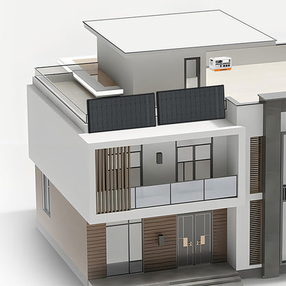 LANPWR 2400 Pro Balcony Solar System, 2200W 2040Wh Power Station with On-grid Inverter, 3 AC Outputs