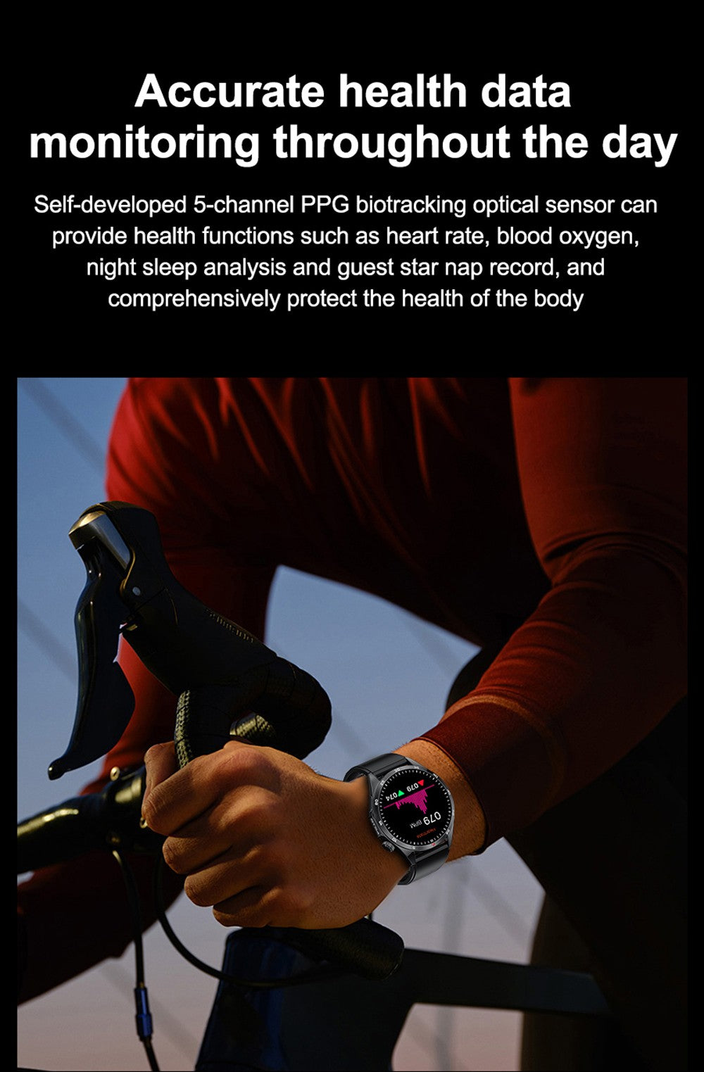 LEMFO GTS4 Smartwatch, 1.5-inch Screen, Bluetooth Calling, Message Reminder, Health Monitoring, IP67 Waterproof - Black, Silicone Watchband