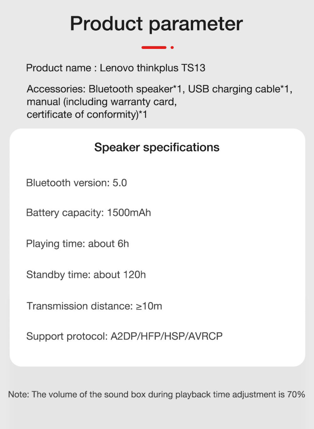 Lenovo TS13 Altavoz de Escritorio con Alarma, Reloj Despertador, Altavoz Estéreo Inalámbrico Bluetooth, Batería de 1500 mAh, Pantalla Digital con Espejo - Blanco