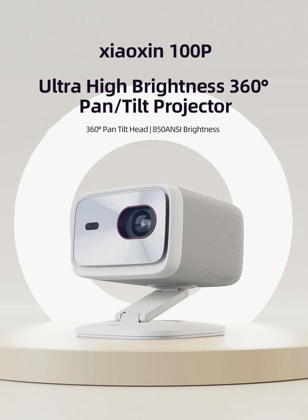 Proyector Inteligente Lenovo Xiaoxin 100P, 850 ANSI lúmenes, 1080P, HDR10, WiFi 6, Altavoces 2*5W, Corrección Trapezoidal Automática.