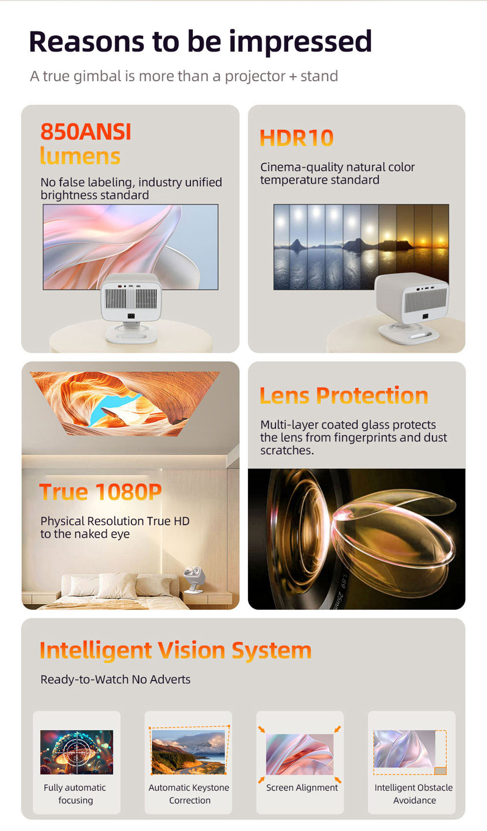 Proyector Inteligente Lenovo Xiaoxin 100P, 850 ANSI lúmenes, 1080P, HDR10, WiFi 6, Altavoces 2*5W, Corrección Trapezoidal Automática.