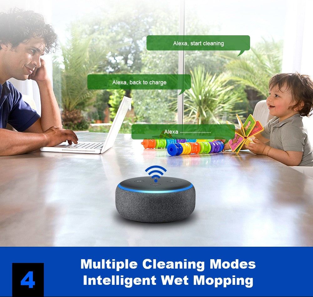 Robot Aspiradora LIECTROUX C30B, Succión 6000Pa con Navegación por Mapa con IA, Batería 2500mAh, Tanque de Agua Eléctrico con Partición Inteligente, Control por APP - Negro