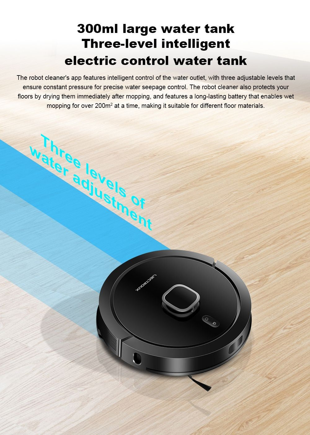 Robot Aspirador Liectroux G7, Succión 6500Pa, Navegación Láser, Batería 5200mAh, Autonomía 180 minutos - Negro, Enchufe UE
