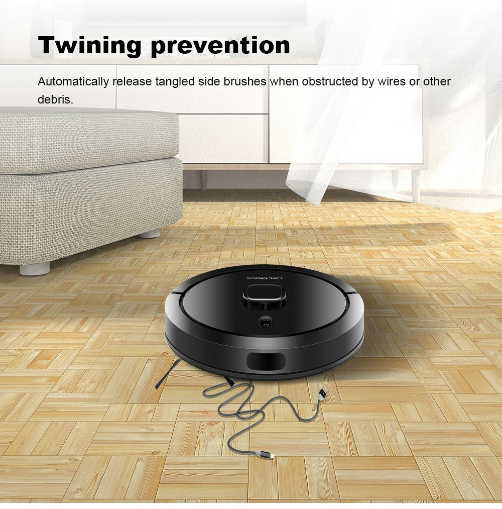 Robot Aspirador Liectroux G7, Succión 6500Pa, Navegación Láser, Batería 5200mAh, Autonomía 180 minutos - Negro, Enchufe UE