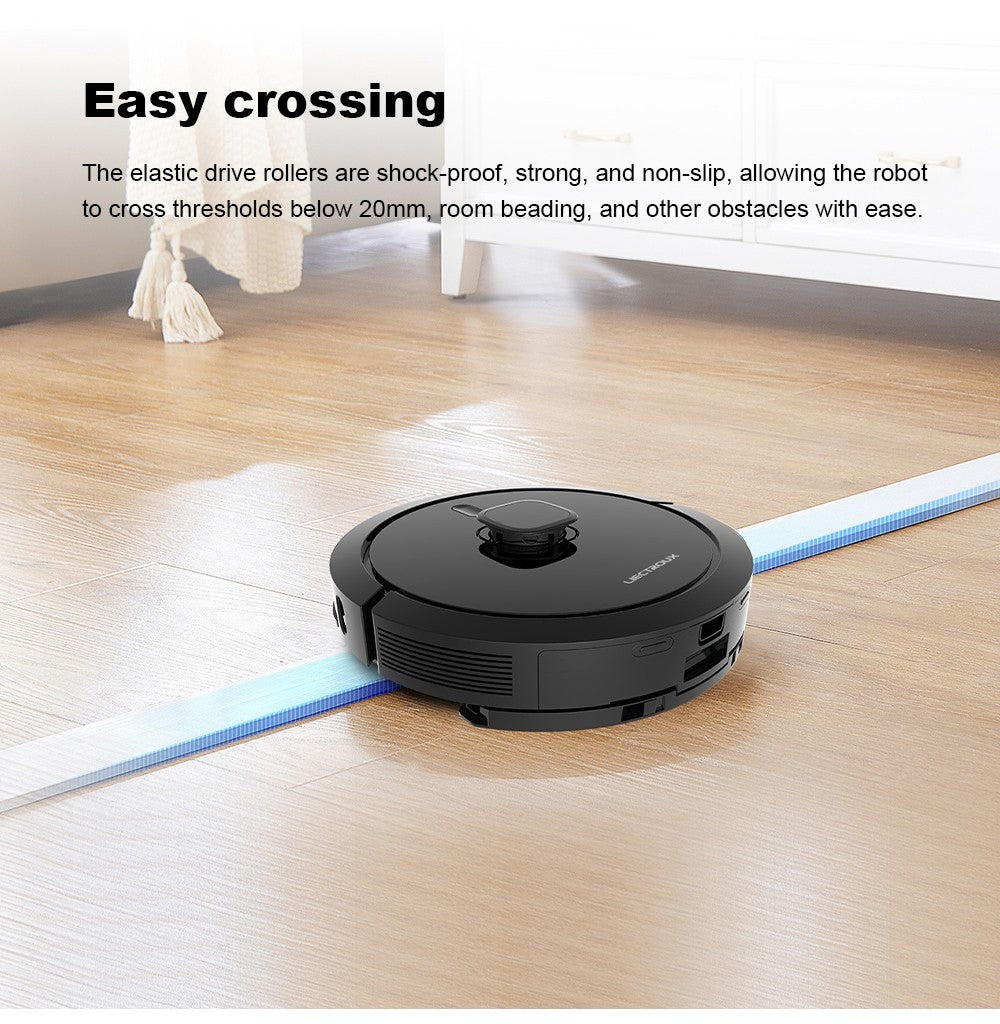 Robot Aspirador Liectroux G7, Succión 6500Pa, Navegación Láser, Batería 5200mAh, Autonomía 180 minutos - Negro, Enchufe UE