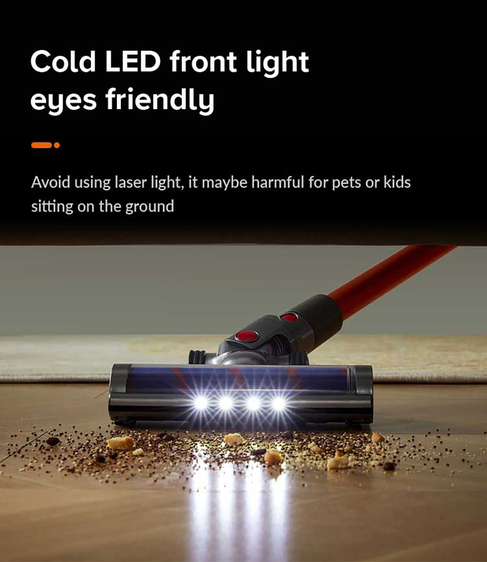 Aspiradora escoba sin cable Liectroux i10, detección inteligente de polvo, motor BLDC de 250 W, succión de 27 kPa, pantalla táctil a color, luz frontal LED, 45 minutos de autonomía, para alfombras, suelos, coches y pelo de mascotas.