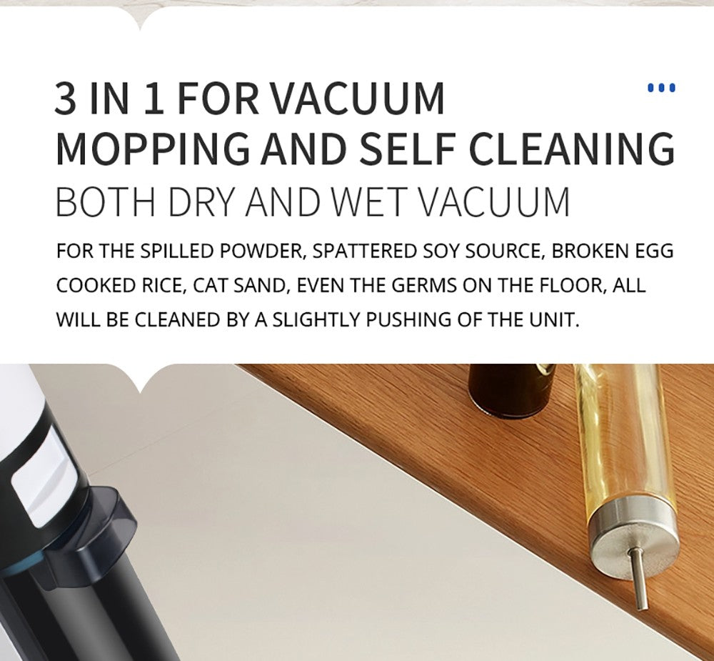 Aspiradora sin cable para limpieza húmeda y seca Liectroux i7 Pro, succión de 14000 Pa, autolimpieza, autosacado, depósito de agua limpia de 600 ml, 35 minutos de autonomía, pantalla LED, control por voz, bajo nivel de ruido.