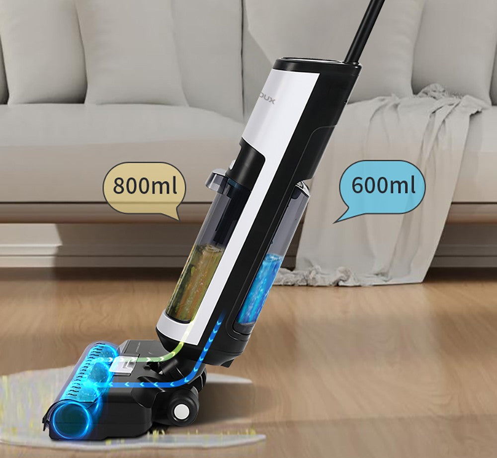 Aspiradora sin cable para limpieza húmeda y seca Liectroux i7 Pro, succión de 14000 Pa, autolimpieza, autosacado, depósito de agua limpia de 600 ml, 35 minutos de autonomía, pantalla LED, control por voz, bajo nivel de ruido.