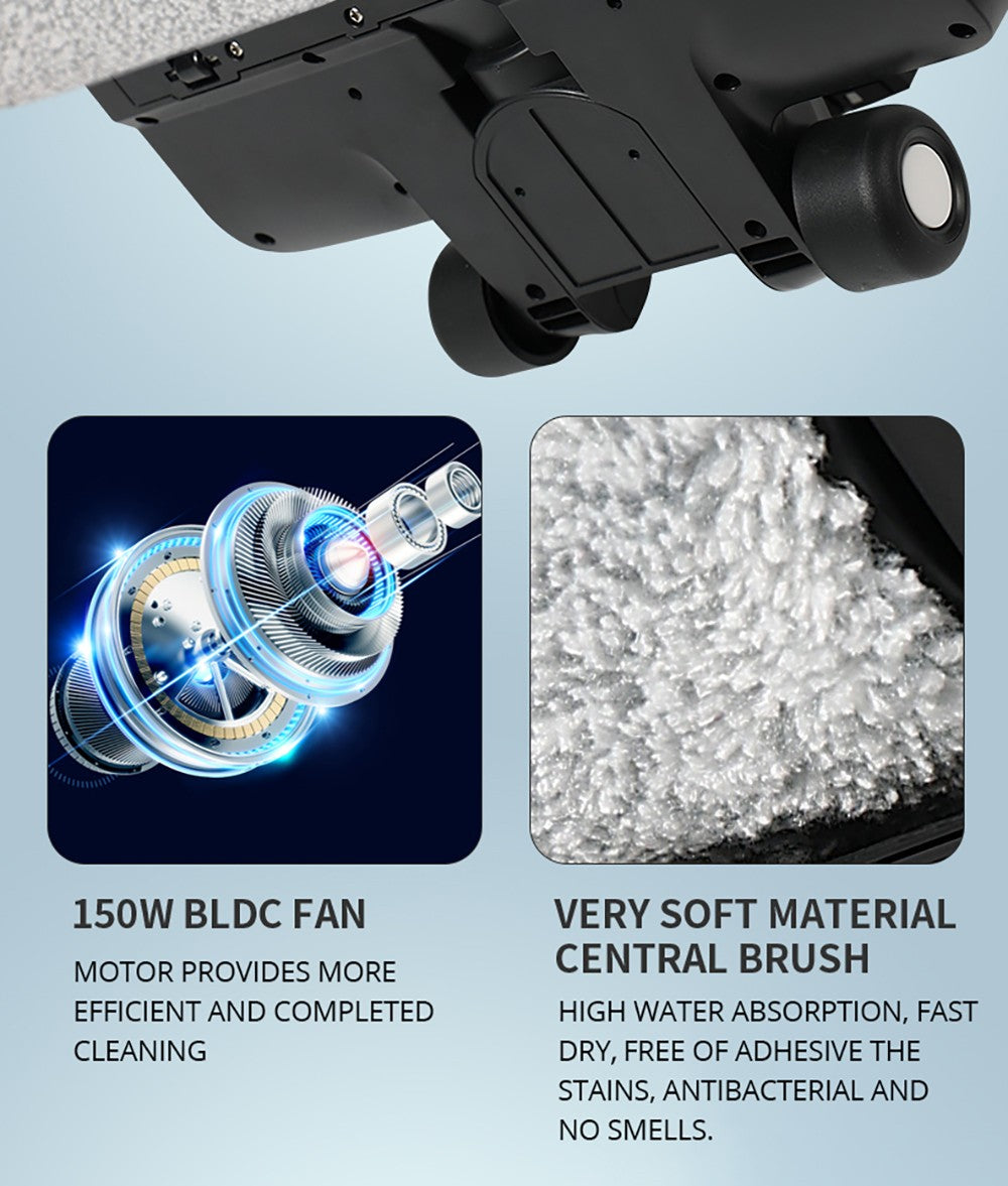 Aspiradora sin cable para limpieza húmeda y seca Liectroux i7 Pro, succión de 14000 Pa, autolimpieza, autosacado, depósito de agua limpia de 600 ml, 35 minutos de autonomía, pantalla LED, control por voz, bajo nivel de ruido.