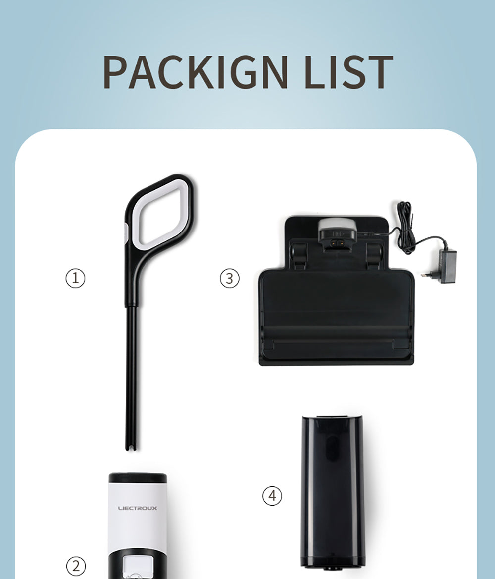 Aspiradora sin cable para limpieza húmeda y seca Liectroux i7 Pro, succión de 14000 Pa, autolimpieza, autosacado, depósito de agua limpia de 600 ml, 35 minutos de autonomía, pantalla LED, control por voz, bajo nivel de ruido.