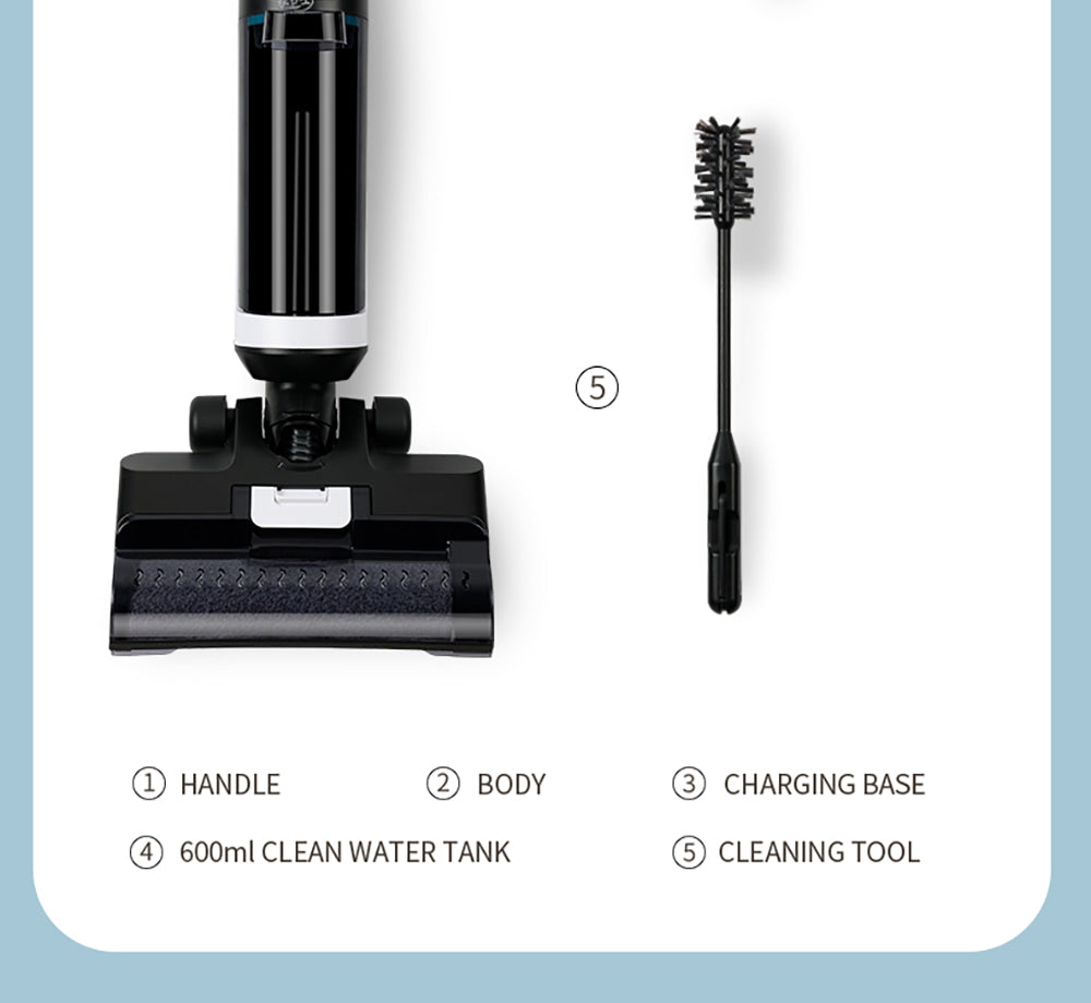 Aspiradora sin cable para limpieza húmeda y seca Liectroux i7 Pro, succión de 14000 Pa, autolimpieza, autosacado, depósito de agua limpia de 600 ml, 35 minutos de autonomía, pantalla LED, control por voz, bajo nivel de ruido.